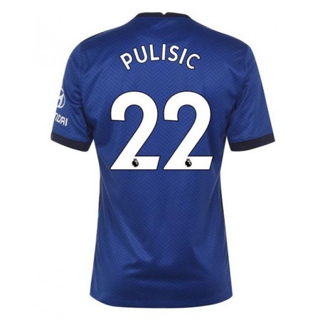 Koszulka Chelsea Christian Pulisic 22 Domowe Koszulki Piłkarskie 2020-2021 Krótki Rękaw